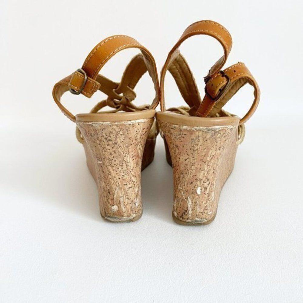 Seychelles - Natural Nude Dogwood Cork Wedge Woven Fibre Sandal Size 11 - Picture 4 of 9